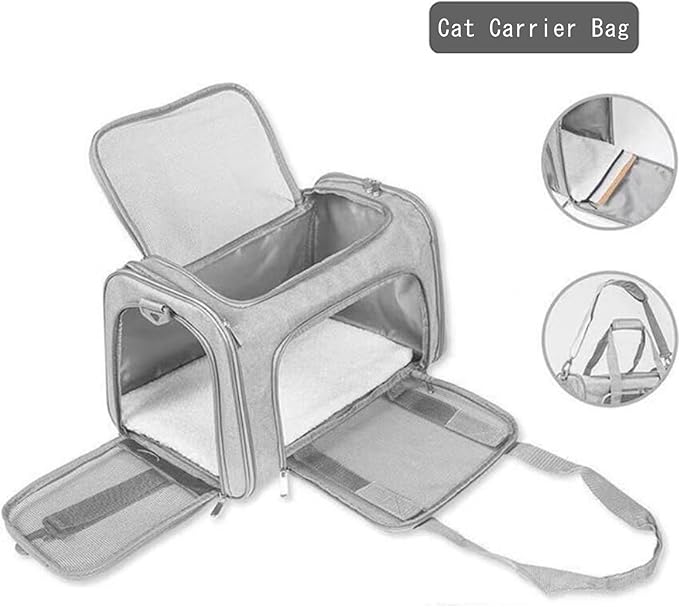 17×11×11 Inches Cat, Dog Carrier for Small Medium Puppies up to 15 Lbs,Soft-Sided Travel & Airline Approved Pet Carrier,Breathable & Foldable Design for Daily Use & Pet Care with Foldable Bowl