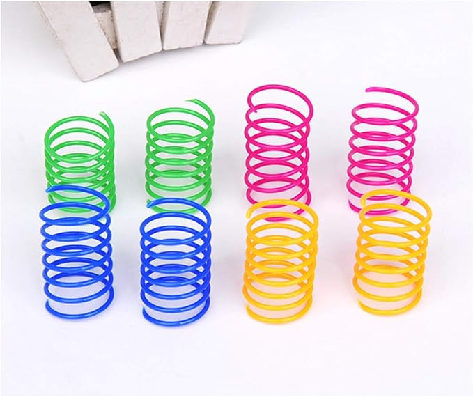 ISMARTEN Cat Spring Toy (30 Pack), Cat Kittens Toys Plastic Coil Spiral Springs for Swatting, Biting, Hunting, and Active Healthy Play (Random Color)