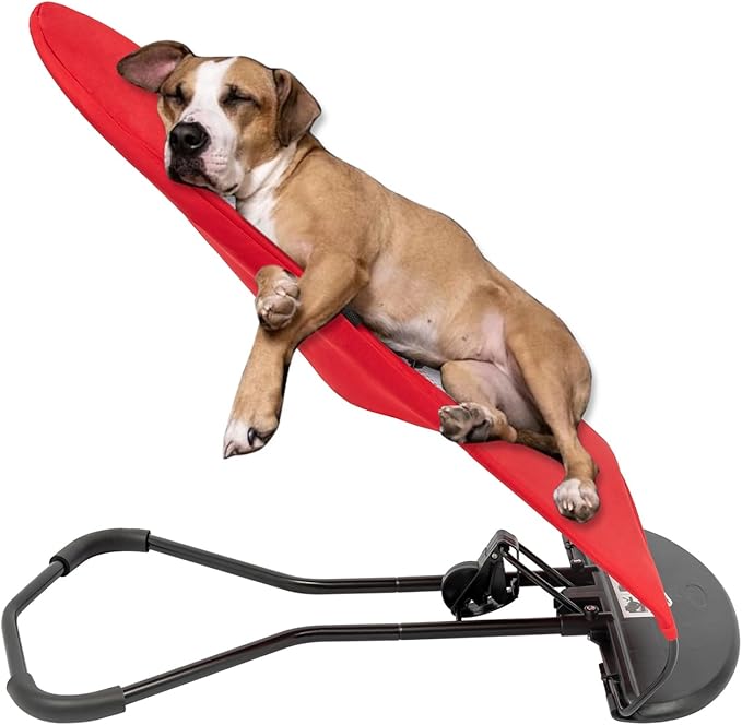 Pet Rocking Chair Solid Color Breathable Dog Bed Chair Portable Foldable Dog Cat Chair for Small Pets Weighing Less Than 33.07 lbs, 3 Levels Adjustable Height, Washable&Removable (Red)