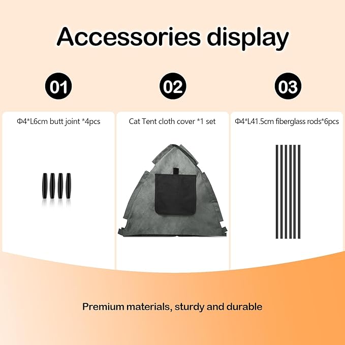 Portable Pet Tent with Full-Enclosure Zippered Mesh Door, Indoor & Outdoor Cat House for Safety & Ventilation, Cozy Nest for Cats, Puppies & Small Animals, Grey