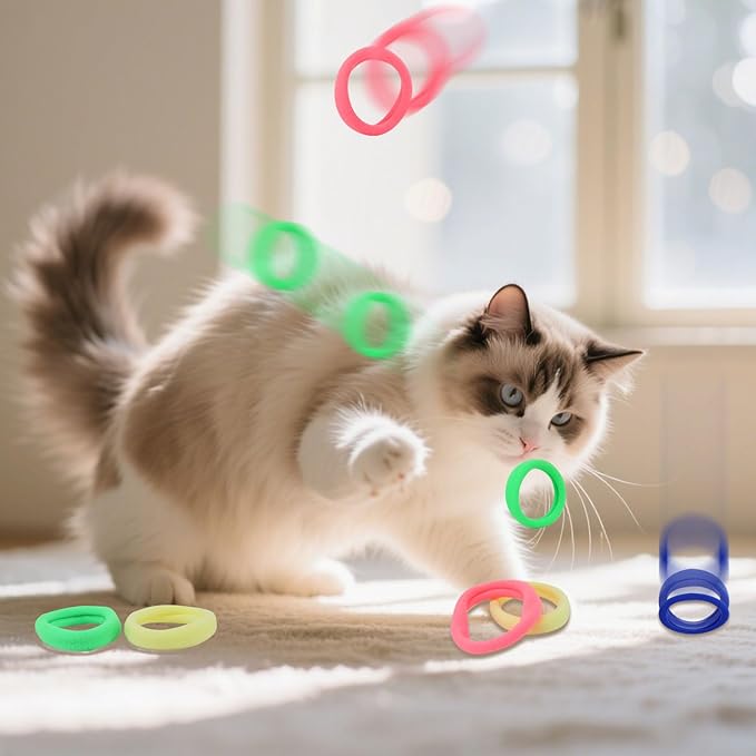 Andiker 24 PCS Cat Toy Set, Soft Cat Chew Toy with Good Elasticity Interactive Cat Toys to Kill Time and Keep Fit