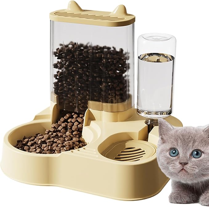 Automatic Cat Feeder,Cat Water Dispenser Food Pet Feeder | Large Capacity Fod Storage Container, Automatic Dog Food Bowl, Pet Supplies