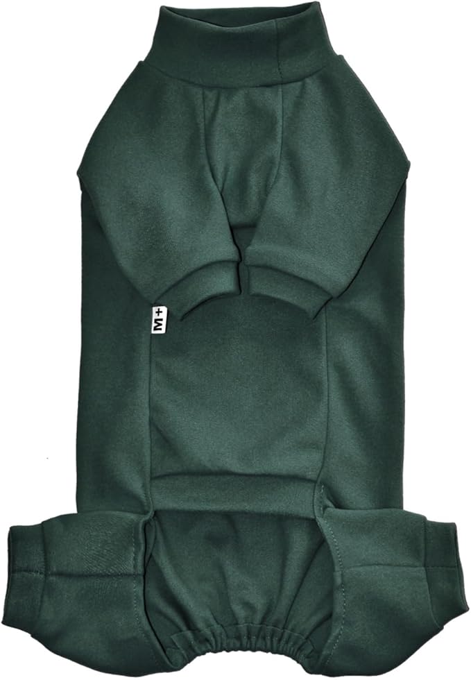 Sphynx Cat Four Leg Warm Fleece Pajamas Elastic Pet Clothes for Hairless Cats Surgery Recovery Suit for Sphynx, Devon, Cornish (Green, S (3.3-5 lbs))