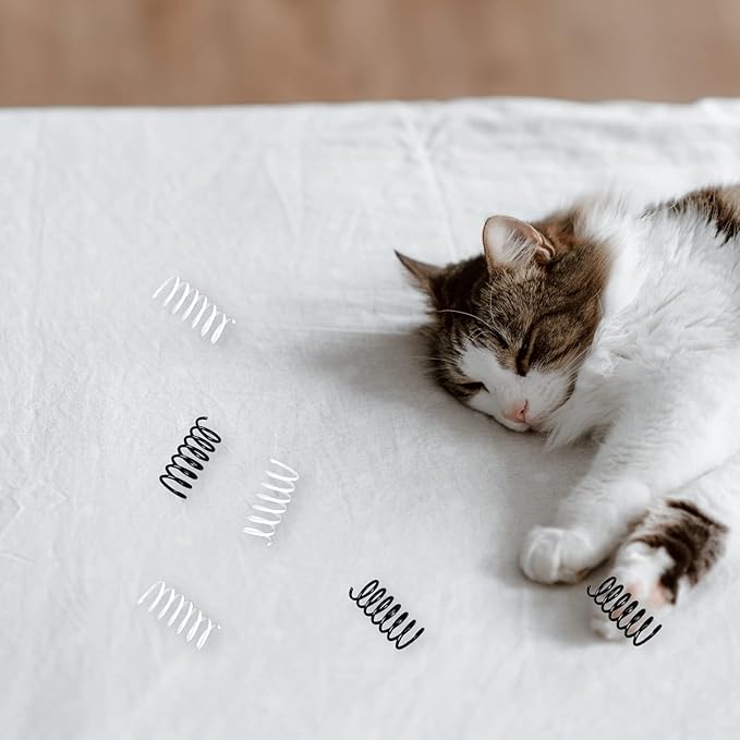 Andiker Cat Springs for Indoor Cats, 12Pc Cat Creative Toy to Kill Time&Keep Fit Interactive Cat Toy Black&White Springs Cat Toy for Biting(Black+White)