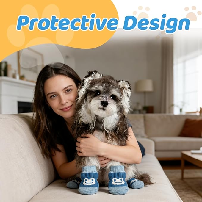 24 Pcs Cat Mittens to Prevent Scratching,Breathable Cat Foot Cover,Cats Claw Protector,Non Slip Dog Socks with Nylon Belt for Nail Trimming Bathing