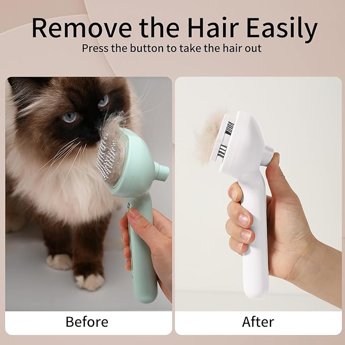 ORIGENCE Cat Steam Brush 3-in-1 Pet Steam Brushes for Dogs and Cats - Self-Cleaning Grooming Brush with Steam Spray, Hair Removal Comb for Long Haired Cats and Dogs