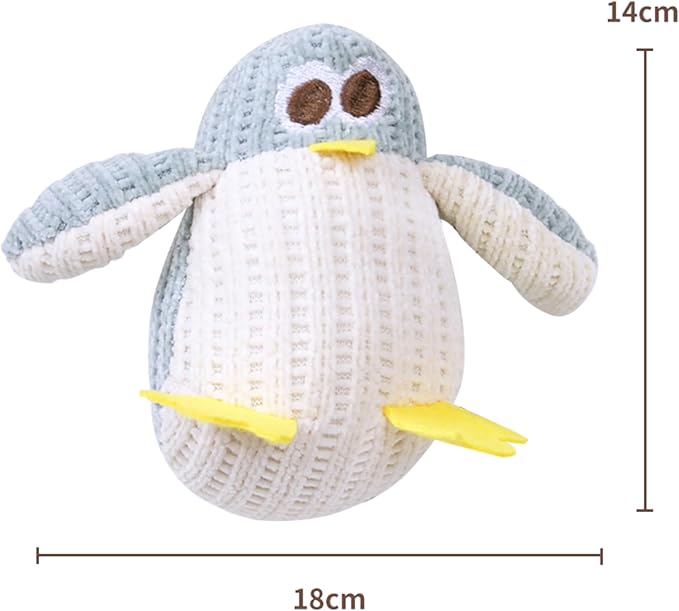 Cat Toy Kicker Pillows, Plush Catnip Cat Toy Interactive Kitty Toy for Kitten Felines Chew Enrichment, Soft Penguin-Shaped 5.91โ Size for Bored Indoor Adult Cat Cuddle Teething Scratch Play