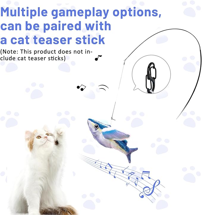 Esoes Flappy Fish Cat Toy – Interactive Flapping & Chirping Fish Toy for Cats (No Flying), Interactive Cat Exercise Toys for All Breeds Cat Kicker Catnip Toys