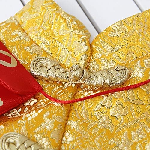 Cat Clothes,New Year's Cloak Dog Clothes Red Pet Cheongsam Cloak Clothes for Cats Small Dogs Puppy(Gold,S)