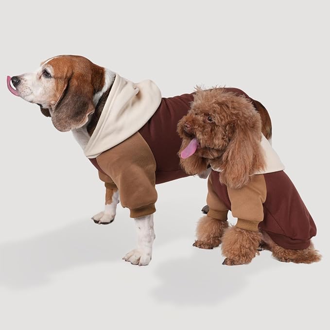 Fashionable Dog Hoodie – Soft & Warm Dog Sweater with Leash Hole,Pet Hooded Sweatshirt for Cats and Dogs with Broad Chests (e.g., French Bulldogs, Pitbulls) (Brown, Large/X-Large)