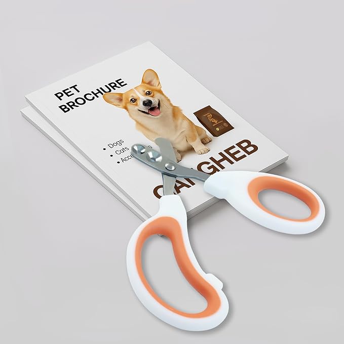 Cat Nail Clippers, Pet Nail Clippers, Cat Claw Trimmers, 2mm & 3mm Circular Cutting Holes for Small Animals Such as Birds, Bearded Dragon, Hamsters, Rabbits, Hedgehogs, Guinea Pigs (Orange)