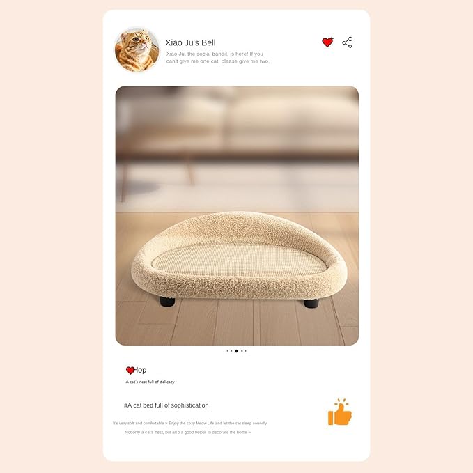 Cat Scratcher Bed - Sisal Large Lounge Nest - Scratching Pad | for Home Living Room Apartment Dorm Patio Balcony Porch Corner