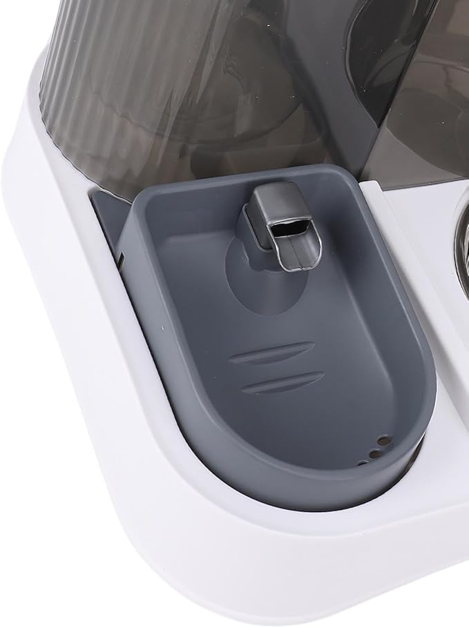 Generic Automatic Pet Feeder Leakproof Freshness Double Bowl Design for Cats Dogs, Food Water Dispenser Set for Home Use (Gray)
