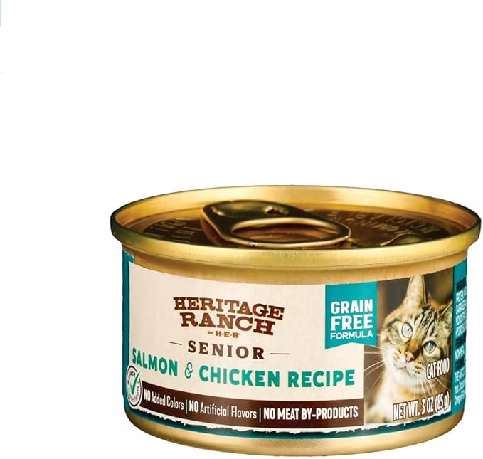 Heritage Ranch Limited Ingredient Grain Free Wet Cat Food Treat (3oz, Salmon & Chicken, Senior)