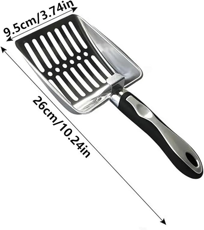 Stainless Steel Cat Poop Scoop Litter Shovel Hollow Nonstick Surface Pet Cleaning Tool