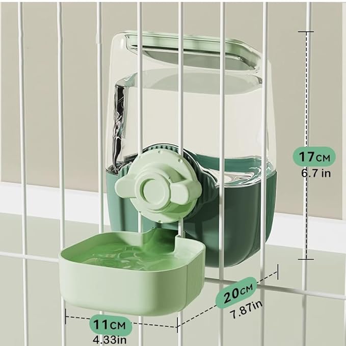 Pet Dog Cat Hanging Automatic Feeders Drinking Bowls, Auto Gravity Rabbits Feeder No Drip Water Set, Cage Pet Feeding Bowls Dispenser for Cats Dogs Puppy, Rabbit (Geen)