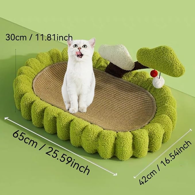 Cat Scratcher - Durable Non-Shedding Sisal Cat Bed with Climbing Frame and Toy, All-in-One Cat Furniture for Scratching and Sleeping (Money Tree)
