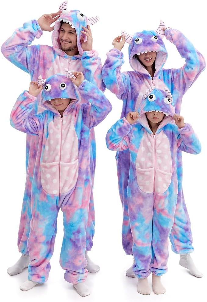 HSCTEK Fuzzy Teddy Fleece Adult Onesies Pajamas - Teen Long Sleeve Zip Up Hooded Blanket Sleep - One Piece Costume