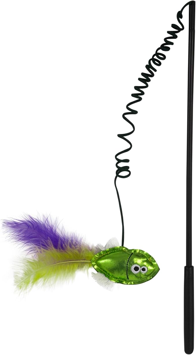 Mad Cat SAS-Sea Wand Catnip and Silvervine Teaser Cat Toy, for Hunting Instincts
