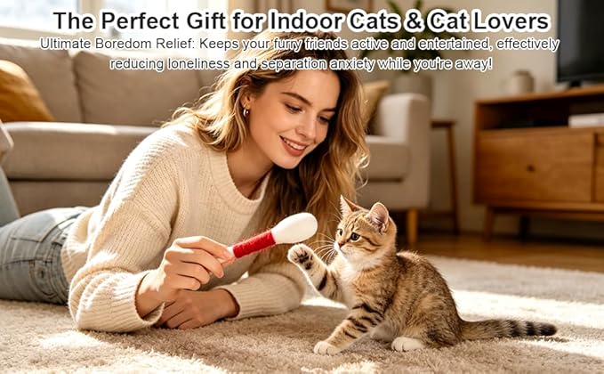 6 Pk Giant Q Tip Cats Toy for Boredom Durable Dental Teething Ropes, Big Interactive Felt Kitty Kicker Play, Play Anxiety Digestive Aid Lover Gift