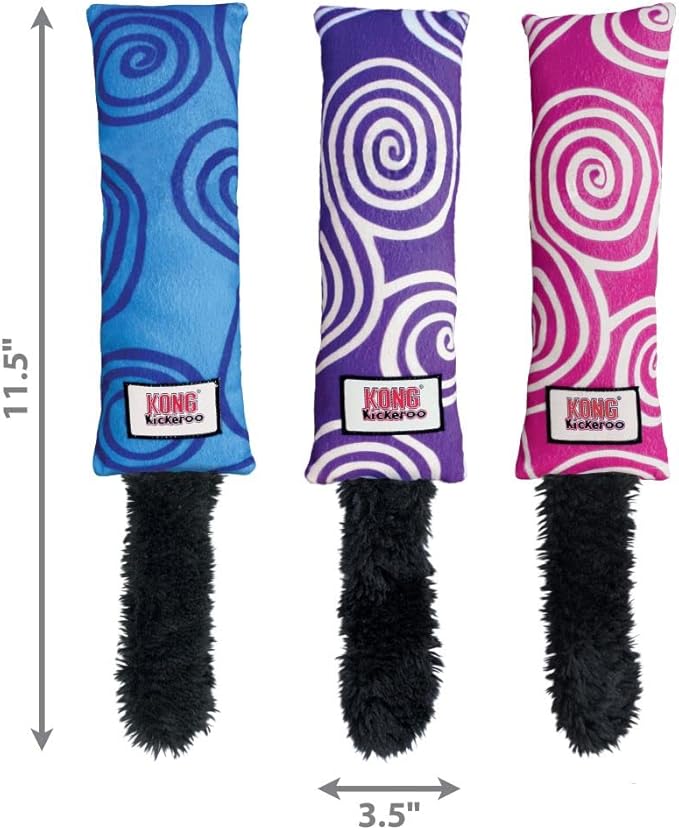 KONG Kickeroo Swirl Cat Toy – Plush with Crinkle Sound, Soft Catnip Toy for Indoor Cats – Assorted Colors
