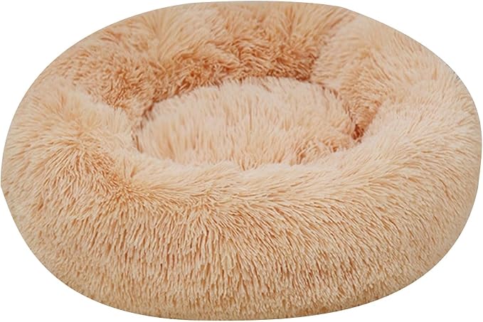 Thereisno Soft Handmade Pet Bed for Cat or Small Dog Detachable Round Bed for Fall Winter Indoor Sleeping Furniture Cat Bed