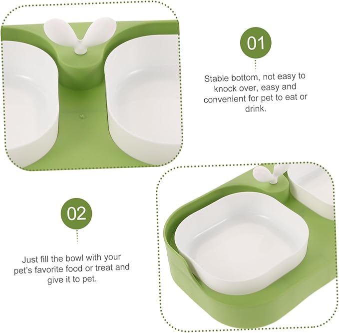 Sosoport Pet Feeding Bowl Nonslip Food Water Bowls for Cats Dogs and Small Pets Moderate Capacity for Daily Use Cute Design White