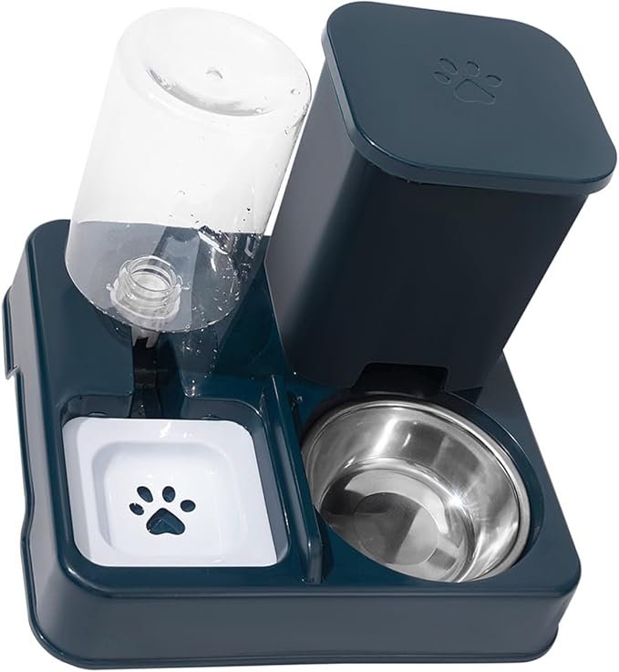 Automatic Water Dispenser and Food Feeder for Various Size Cats Container 2in1 Pet Watering and Feeding Station Feeder for Cats Dispenser