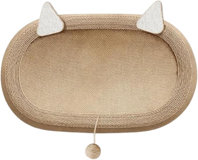 Sisal Cat Scratcher Bed Kitten Nest Furniture Protector Lounge Bed Cat Scratching Pad, with Ears