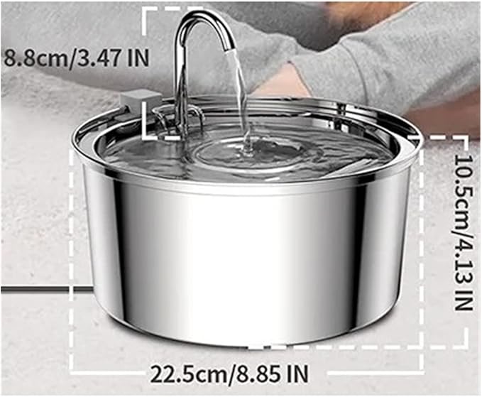 Stainless Steel Pet Water Feeder for Cat Filter Smart Drinking Bowl