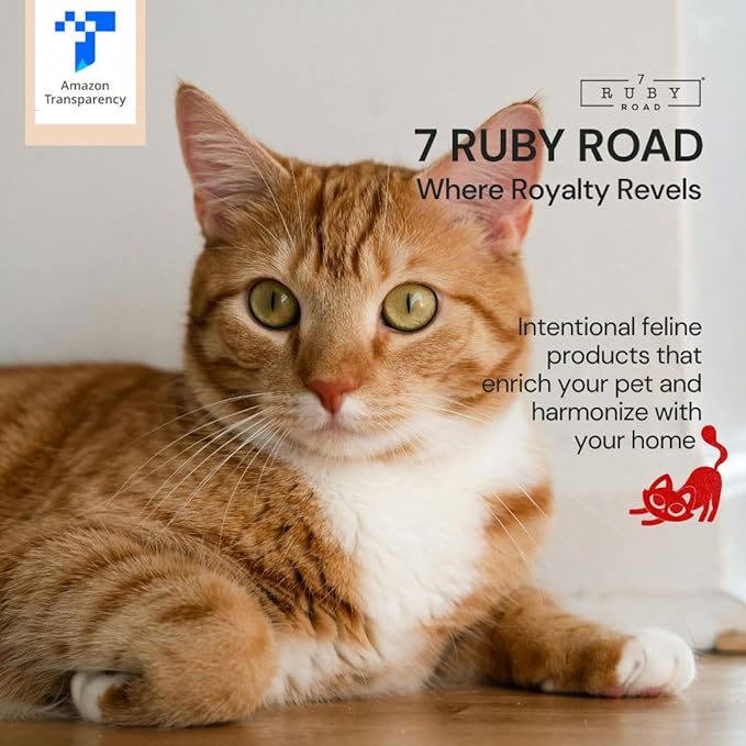 7 Ruby Road Anti Whisker Fatigue Cat Bowls Set of 2 - Wide Shallow Cat Food Bowls for Indoor Cats, Non-Slip Cat Dishes