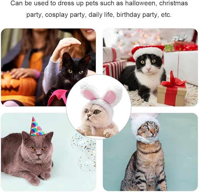 Pet Cute Hat, Cat Adorable Bunny Hat Banana Strawberry Tiger Yellow Duck Drumstick Shaped Hat for Cat Kitten Small Puppy Party Costumes Festival Birthday