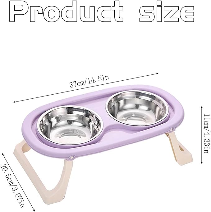 1pcs Foldable Stainless Steel Food Cat Bowls Dog Bowl(White)