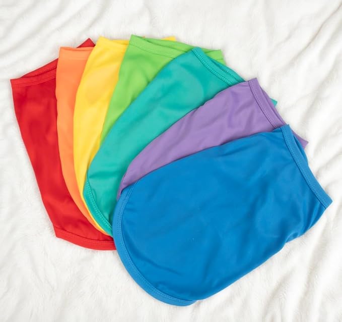 7 Pcs Small Dog Shirts,Solid Puppy Tanks Top,Lightweight and Breathable Pet Shirt for Summer,Doggy Sleeveless Vest T-Shirt for Small Dogs Cats,X-Large