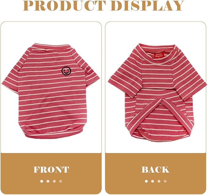 Dog and Owner Matching Clothes,White Striped Dog Shirts Summer T-Shirt Pajamas for Medium Large Dogs with Embroidered Smiley Face(Pink Pet 5XL)