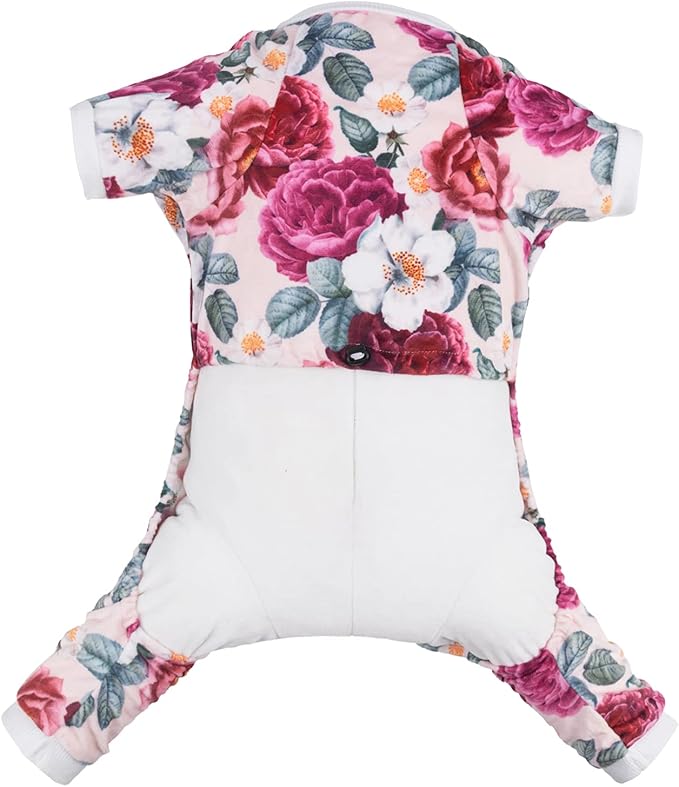 CuteBone Dog Pajamas Flower Puppy Clothes Soft Pjs Birthday Outfit Girl P178S Small