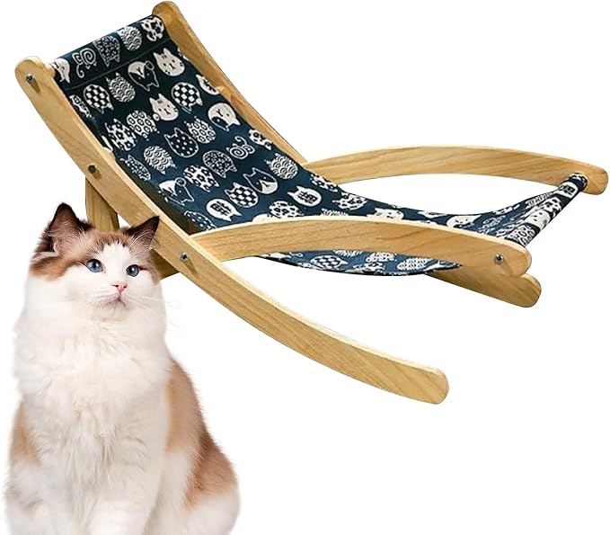 Cat Chair - Adjustable Cat Lounger, Foldable Pet Furniture, Space-Saving Bed, Comfortable Resting and Lounging Accessory, Portable Pet Furniture Tool for Travel Veterinary Bedroom Patio Living Room