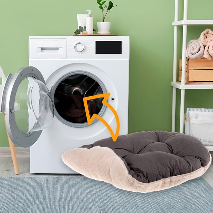 Ferplast Cat Bed, Dog Bed Medium Washable Pet Mat Cushion in Cotton with Soft Padding, 65 x 42 cm. Brown