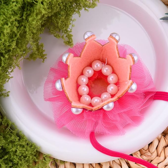 Lace Crown Dog Birthday Hat for Boy Girl Dogs Cat Birthday Party Hat with Pearls for Pet Hot Pink Birthday Hats for Pet Adjustable Dog Cat Kitten Bday Hat for Pets Birthday Party Hats