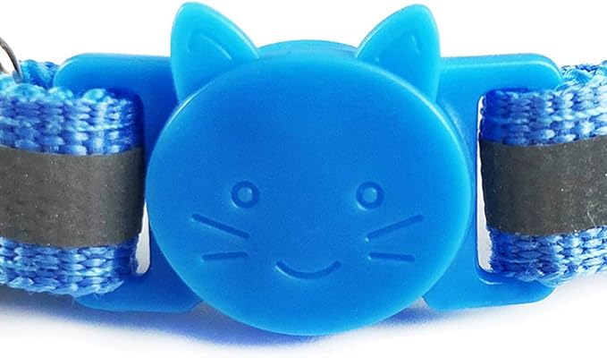 12 Pcs Cat Collar Reflective Breakaway with Bell Colorful for Kitten or Puppy