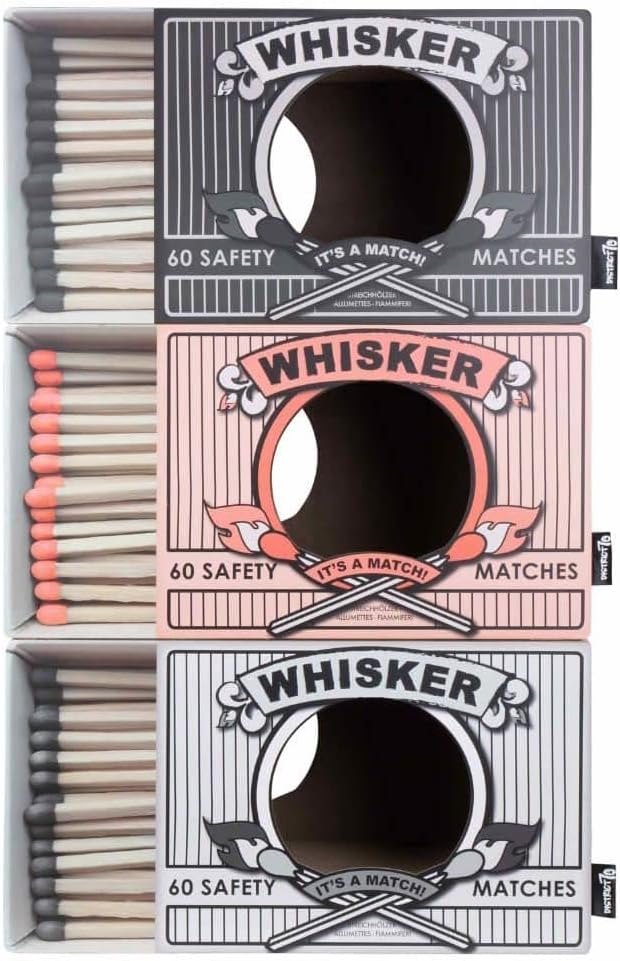WHISKER - Cardboard Cat Scratcher - 55 x 29 x 30 cm - White, Black and Pink - Color: White