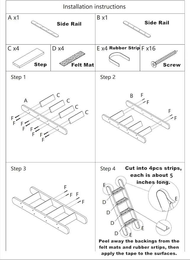 SHENGOCASE Solid Wood Wall Leaning Cat Ladder for Indoor Cats and Small Medium Dog, Stair Step for Window Bed, Wall Climbing Furniture (31.5")