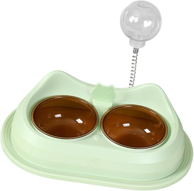 Practical Pet Double Bowl Dry Food Watering Food Feeding for Cats Feeding Dish Pet Supplies Neck Protections Cats Bowl