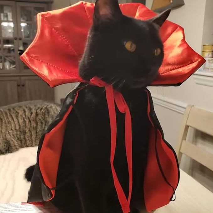 Halloween Cat Vampire Costume Dog Halloween Cosplay Dress Cape Devil Horns Hat Holiday Clothes for Cats Small Medium Dogs