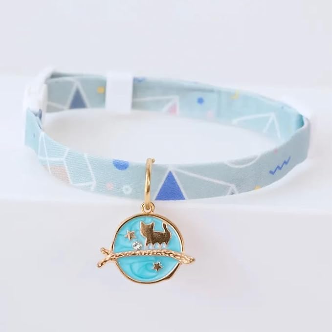 WhiskerWear Deluxe Collection - TwinPack Adjustable Breakaway Cat Collar Set with Charming Pendant Accents, Crafted for Safety and Style, Including Cute Cat-Shaped Pendants
