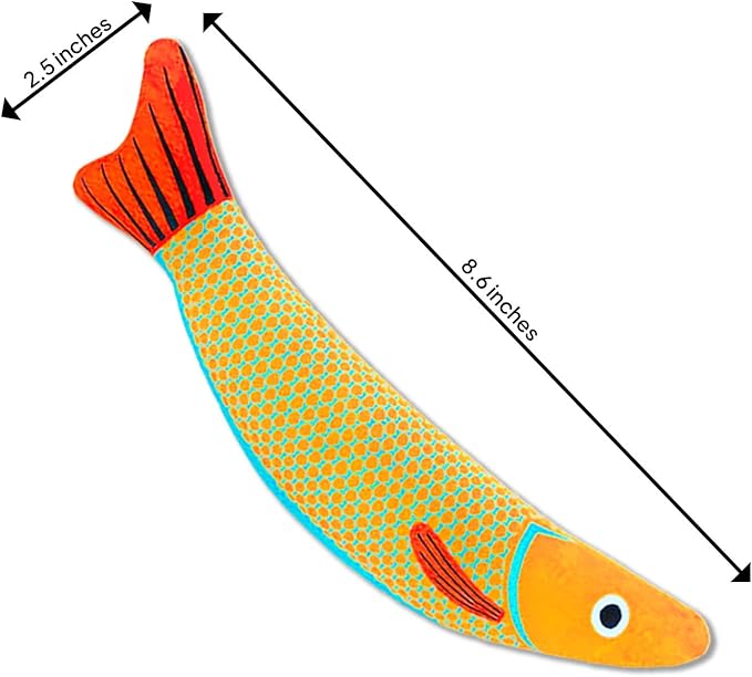Fish-Shaped Cat Toys โ Soft Plush Chew Toys for Indoor Cats, Durable Kicker Toys for Interactive Play, Promotes Exercise and Mental Stimulation โ 3 Pack
