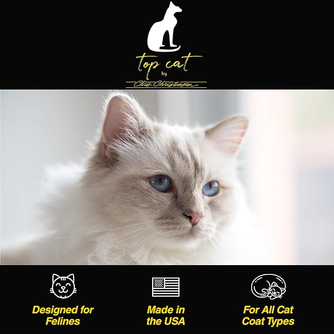 Chris Christensen Top Cat Shine Shampoo for Cats, Groom Like a Professional, Restores Dry & Brittle Coat, Creates a Gorgeous Shine, Made in USA, 16 oz