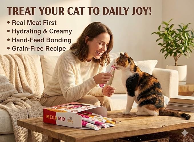 Lickable Cat Treats Squeeze Tubes 144 Pack | Grain-Free High-Protein Creamy Snacks | Chicken Tuna Salmon Beef Variety | All Life Stages Cats & Kittens