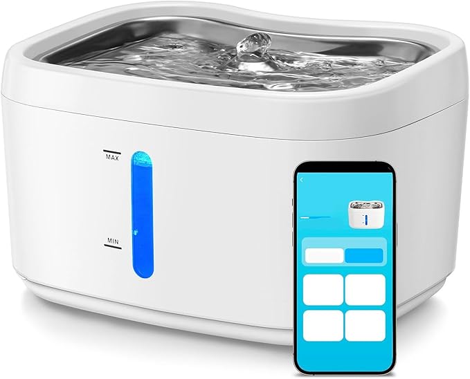 Cat Drinking Dispenser,2.5L Stainless Steel Smart Automatic Sensing Circulating Pet Water Dispenser Pet Water Fountain Inside Cat Dog Pet Drinking Station for Home