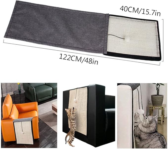 Cat Scratch Pad Sofa Couch Furniture Couch Protector Natural Sisal Cat Scratching Mat Couch Cover Protection for Indoor Cats Grinding Claws Nails Cat Furniture Protector for Couch Carpets Sofas